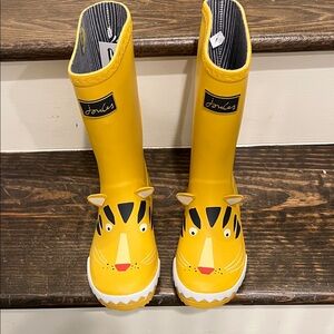 Joules Kids Yellow Animal Face Rain Boots